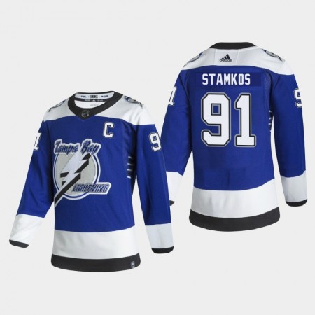 Tampa Bay Lightning Dresy Steven Stamkos 91 2020-21 Reverse Retro Authentic - Pánské